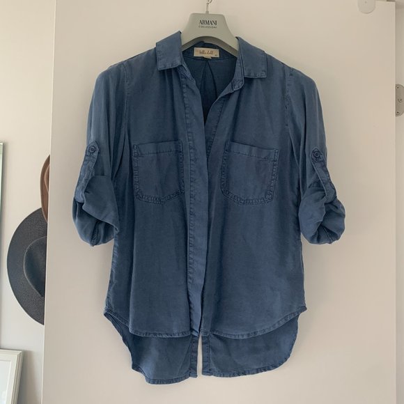 BELLA DAHL SPLIT BACK BUTTON DOWN - Picture 1 of 4